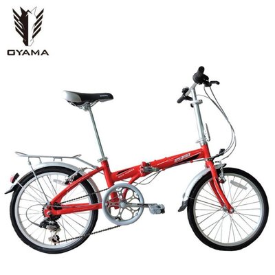 (免運+8大贈品)OYAMA歐亞馬(神馬M100R1)20吋 鋁合金折疊車(紅色)(附摺疊教學影片)台中-大明自行車