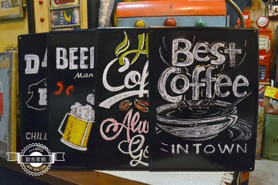 工業風立體鐵片壁飾 coffee/BBQ/beer共四款 營業中招牌看板標示標語coffee咖啡豆 【【歐舍家飾】】