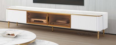 【N D Furniture】台南在地家具-不鏽鋼金色電鍍腳座MDF全包200cm岩板電視櫃YH