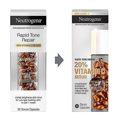 【代購專場】Neutrogena 露得清 20%維他命 C 亮白精華液膠囊 精華液30粒