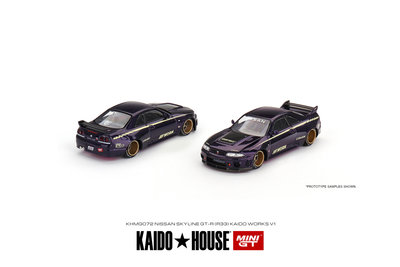 車模 仿真模型車MINIGT KAIDO 1:64 日產 尼桑 Skyline GTR R33 紫色 合金車模型