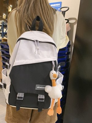 書包雙肩包書包女韓版新款大學生背包初中高中生大容量潮時尚雙肩背包電腦包公事包