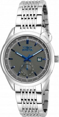 展示品 Invicta 18094 Dynasty Date 24 Hour Grey Dial Stainless Steel Mens Watch
