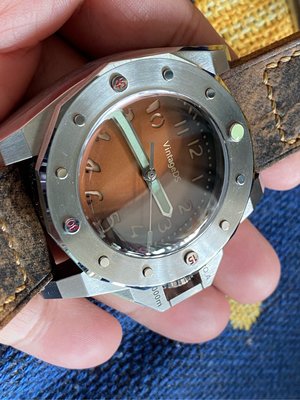 自用款 vintageds復古腕錶 經典 45mm 藍寶石凸玻璃 咖啡漸變盤 超級夜光  送海軍鋼釦
