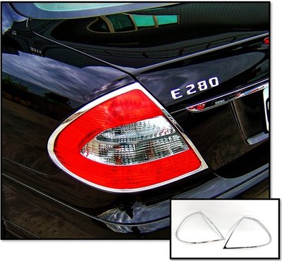 圓夢工廠 Benz 賓士 E W211 E320 E350 E400 E420 E500 後燈框 尾燈框 鍍鉻銀 車燈框