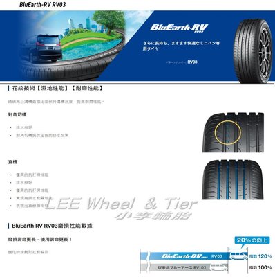 小李輪胎 YOKOHAMA 横濱 RV03 225-60-17 全新輪胎 高品質 全規格 特價 歡迎詢價 詢問
