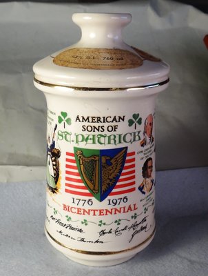 古玩軒~American Sons Of St. Patrick 1776-1996美國建國200年紀念酒瓶.空酒瓶擺飾