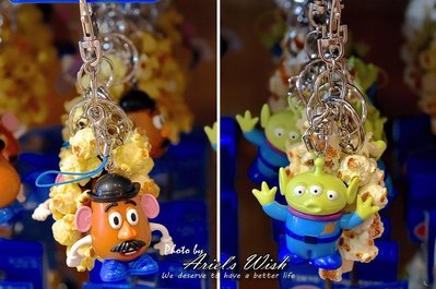 Ariel's Wish-日本東京迪士尼玩具總動員三眼怪/蛋頭先生-爆米花收納盒迷你版手機吊飾包包掛飾-兩款現貨在台