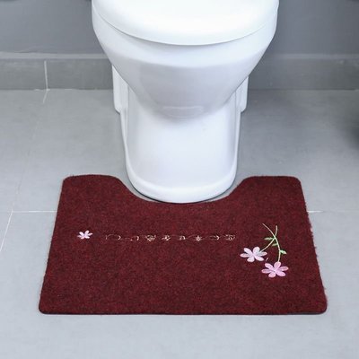 防滑防水衛生間廁所洗手間門墊馬桶墊浴室U型馬桶腳墊吸水地墊-特價