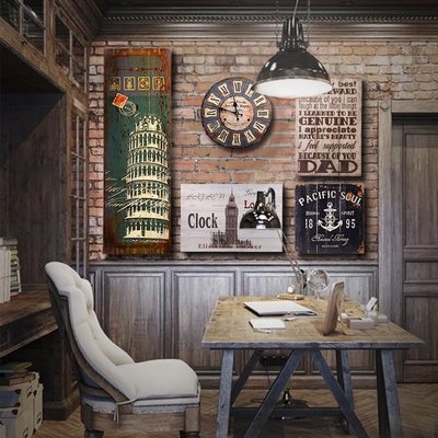 下殺 《ulklk601》熱買#美式復古木板畫酒吧墻面墻上創意裝飾工業風奶茶燒烤飯店墻壁掛件