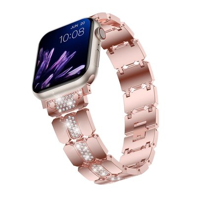 gaming微小配件-九宮格點鑽金屬錶帶 適用於 Apple Watch S8/Ultra/7/6/se2/4 蘋果智能手錶配件-gm