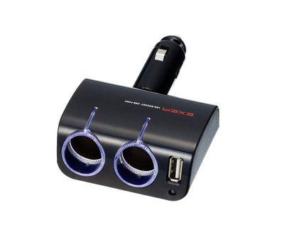 【翔浜車業】日本純㊣SEIKO 星光產業 EM-111 USB+2孔電源插座 手機車充(1.2A）