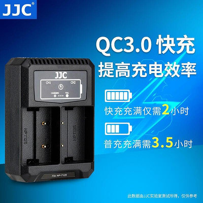 眾信優品 JJC 適用富士NP-T125電池充電器 QC快充3.0 富士GFX50S GFX50R GFX100 中畫SY780