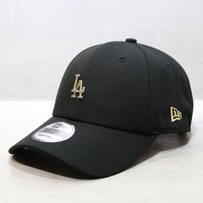 【現貨】NewEra帽子韓國代購男女MLB棒球帽硬頂道奇隊金屬標小LA鴨舌帽潮