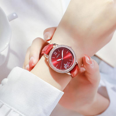 熱銷 kezzi新款皮帶女士手錶腕錶新款簡約清新花朵防水手錶腕錶女錶365 WG047