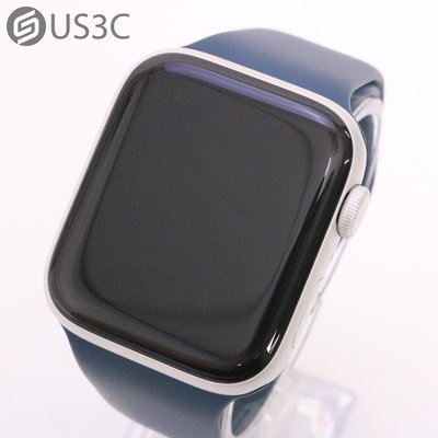 【US3C-高雄店】公司貨 Apple Watch SE 2 44mm GPS 銀色 鋁金屬 風暴藍色運動錶帶 睡眠監測 心率監測 SOS緊急服務 原廠保固內