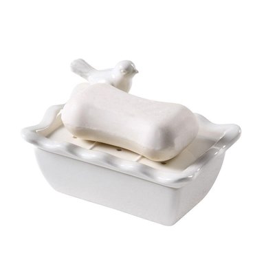 白色 小鳥造型陶瓷香皂盒 肥皂盒 陶瓷香皂碟 香皂盤 肥皂碟 肥皂盤 肥皂收納盒