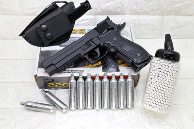 台南 武星級 KWC P226 X-FIVE 手槍 CO2槍 + CO2小鋼瓶 + 奶瓶 + 槍套 KCB74