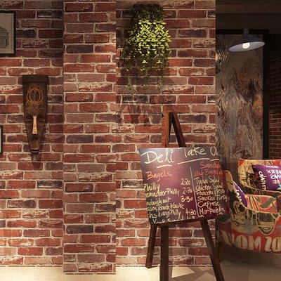 懷舊仿磚紋磚塊磚頭牆紙咖啡館酒吧餐廳文化石紅磚壁紙-慧友芊家居