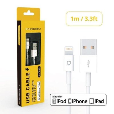 iPhone8/7/6蘋果認證 Lightning to USB 犀牛盾充電線 1M Lightning數據線