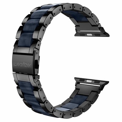 代理商公司貨 Wearlizer Apple Watch/4/5/6代 42 /44mm 不銹鋼錶帶 黑豹 附調整工具