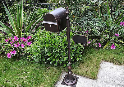 歐式古典風 鑄鋁落地信箱 直立式信箱郵筒郵箱站立式