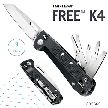 【EMS軍】LEATHERMAN FREE K4 多功能工具折刀(平刃/灰色握柄)(公司貨)#832666