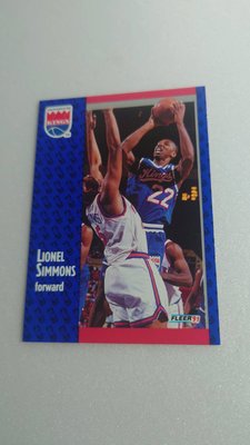 1991-92年明星球員LIONEL SIMMONS老卡一張~10元起標(A8)