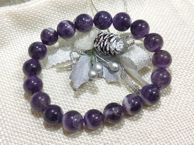 夢幻紫水晶單圈手串手環(10mm)精緻-髮絲-幽靈-閃耀-天然寶石,配飾,散珠,DIY半成品521牛手創
