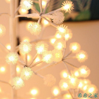 熱賣 聖誕樹燈led彩燈圓球白樺樹發光聖誕節裝飾網紅房間佈置家用燈飾新品 促銷