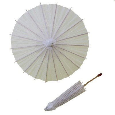 8吋空白紙傘 DIY白色綿紙傘 直徑約20cm/一支入(促35) 彩繪紙傘空白傘 彩繪傘 表演傘 畫畫傘 手工傘~585