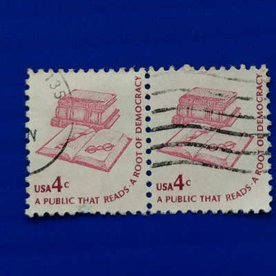 【大三元】美洲舊票-美國1977年美國問題 - 民主的根源郵票 - 二方連 (183)