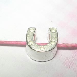 琥珀貓~【925純銀材料配件】造型珠~N9578~幸運馬蹄鐵~一個