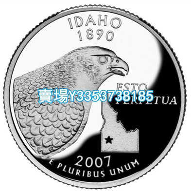 全新美國25分硬幣 50州紀念幣 2007年D版愛達荷州 24.3mm 紙幣 錢幣 紀念幣【古幣之緣】1352