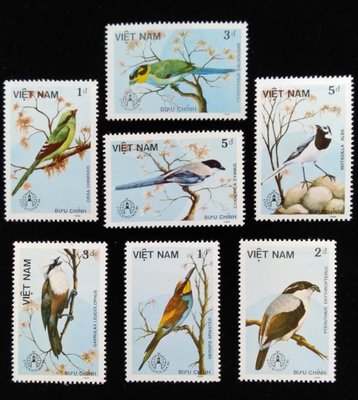 鳥類越南郵票鳥類郵票1986年發行（斯德哥爾摩世界郵展）全套7張全新特價