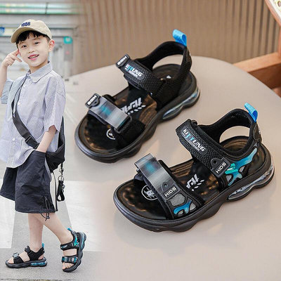 男童涼鞋2023新款夏季韓版鞋子中大童寶寶軟底氣墊牛皮沙灘鞋