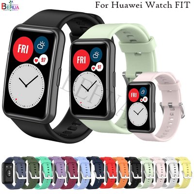 適用於華為手錶的矽膠錶帶適合 Huawei Fit 腕帶手鍊的原裝 Smartwatch 錶帶配件