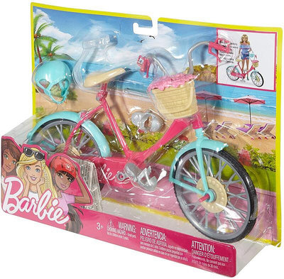 Ken &amp; Barbie #DVX55 _ 時尚生活系列芭比娃娃 _ 2018 時尚達人 - 芭比腳踏車 ☆ 盒損