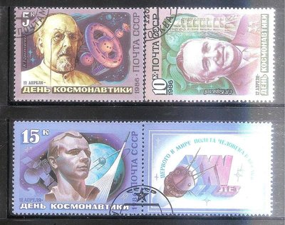 【流動郵幣世界】蘇聯1986年太空發展三英雄銷印票