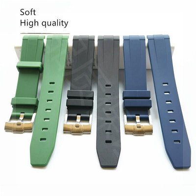 原裝款20mm弧口橡膠手錶帶適用于勞力士綠藍黑水鬼空霸硅膠腕帶男