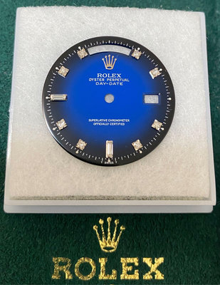 ROLEX 原鑲漸層藍十鑽面盤(翻寫面) day date (18039.18239) 36mm WG錶款(白K金)適用