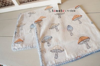 ˙ＴＯＭＡＴＯ生活雜鋪˙日本進口雜貨100%純棉塗鴉蘑菇 紙飛機 花 紅茶貓圖騰紗布手帕(現貨+預購)