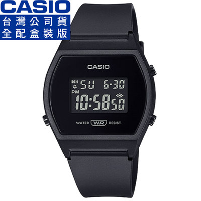 【柒號本舖】CASIO 卡西歐酒桶型膠帶電子錶-IP黑 # LW-204-1B (台灣公司貨全配盒裝)