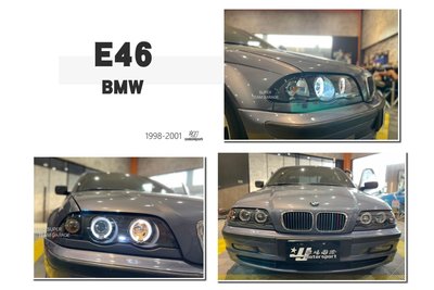 》傑暘國際車身部品《全新 BMW E46 98 99 00 01 年 4門 4D 一体成形 光圈 魚眼 黑框 大燈 頭燈