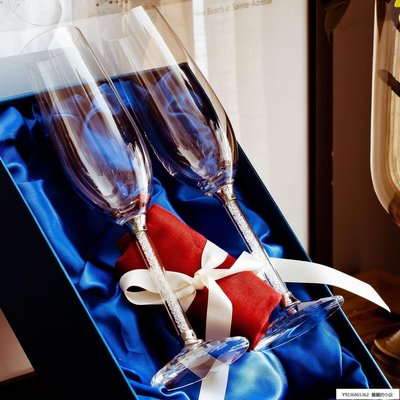 下殺-水晶鑚石香檳杯紅高腳杯結婚送禮對杯氣泡杯子玻璃2個家用裝#不鏽鋼冰粒#冰塊#紅杯#醒器#開瓶器
