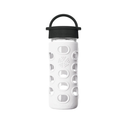【美國製】lifefactory 白色 玻璃水瓶 平口 350ml 水壼 水瓶 玻璃瓶