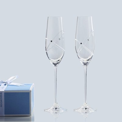 英國vera wang wedgwood 酒杯對戒香檳對杯 禮盒裝結婚禮物