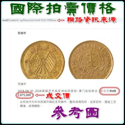 （特價商品）【Lug-160116-50-7】開國紀念幣 雙旗 十文