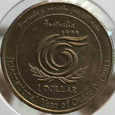 【二手】 澳大利亞 1999年 國際老人年 紀念幣 品相如圖包0 錢幣 硬幣 紀念幣【明月軒】