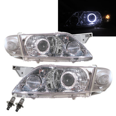 卡嗶車燈 適用於 MAZDA 馬自達 PREMACY MK1 02-04 光導LED天使眼光圈 鹵素魚眼 大燈